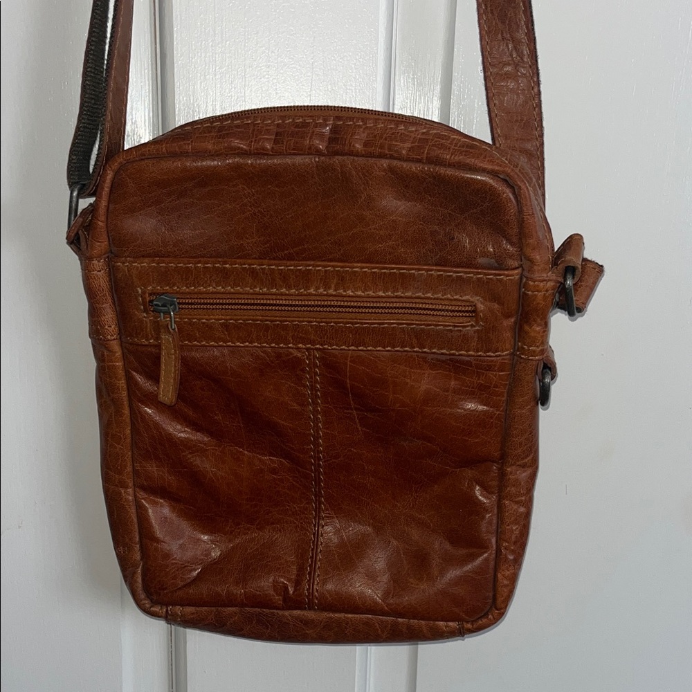 Jack Georges Brown Leather Crossbody Bag